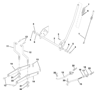 Lift Group (7800734lift) Diagram and Parts List for 7800734-96012009600 2011 Briggs and Stratton Lawn Tractor